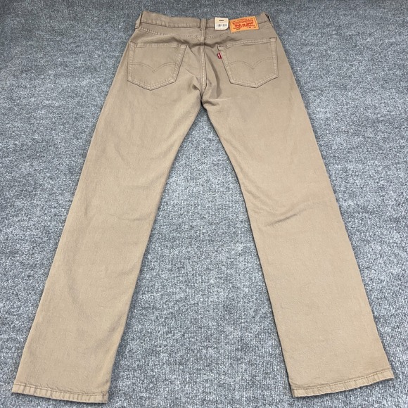 Levis 505 Jeans Mens 30x32 Khaki Tan Denim Regular Straight 5-Pocket Pants NEW - Picture 11 of 12